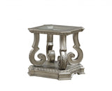 26" Silver And Clear Glass And Wood End Table With Shelf - Homeroots - Flyclothing LLC