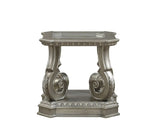 26" Silver And Clear Glass And Wood End Table With Shelf - Homeroots - Flyclothing LLC