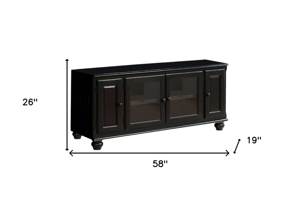 58" Black TV Stand - Homeroots - Flyclothing LLC