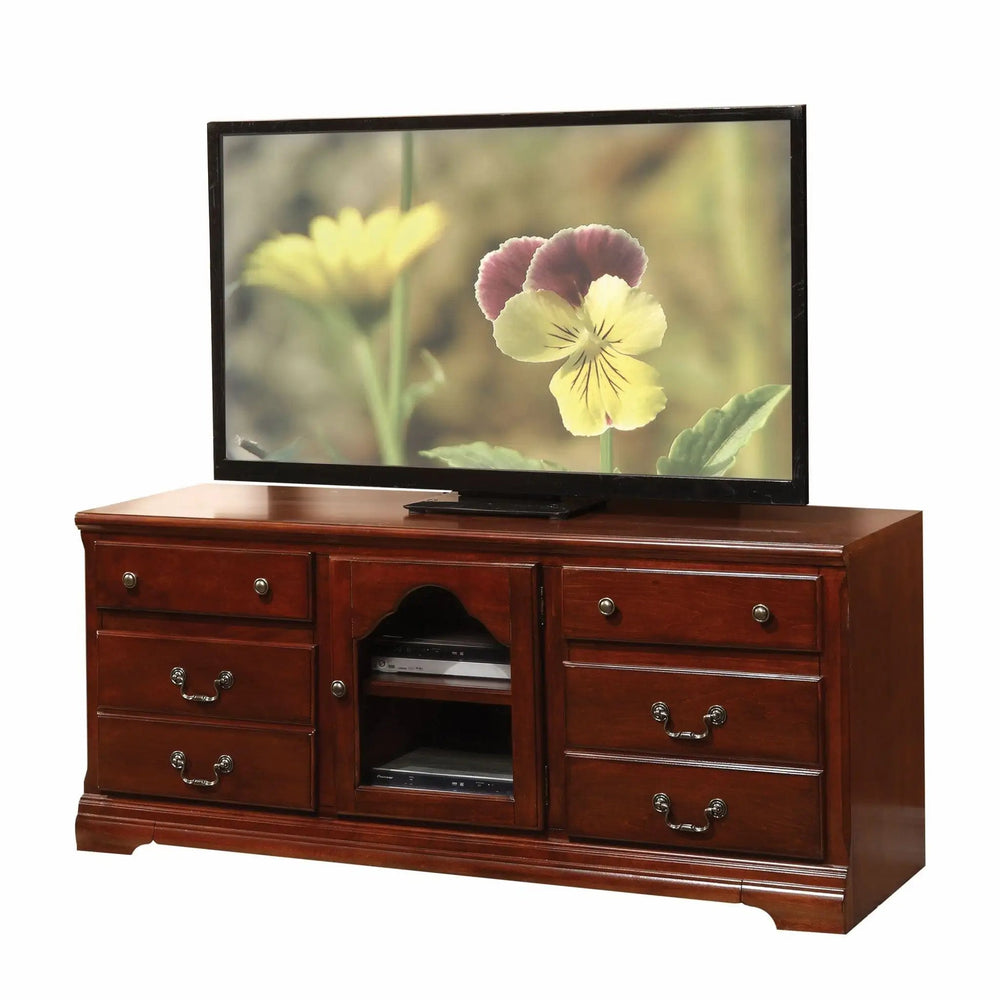 58" Brown Solid and Manufactured Wood TV Stand - Homeroots