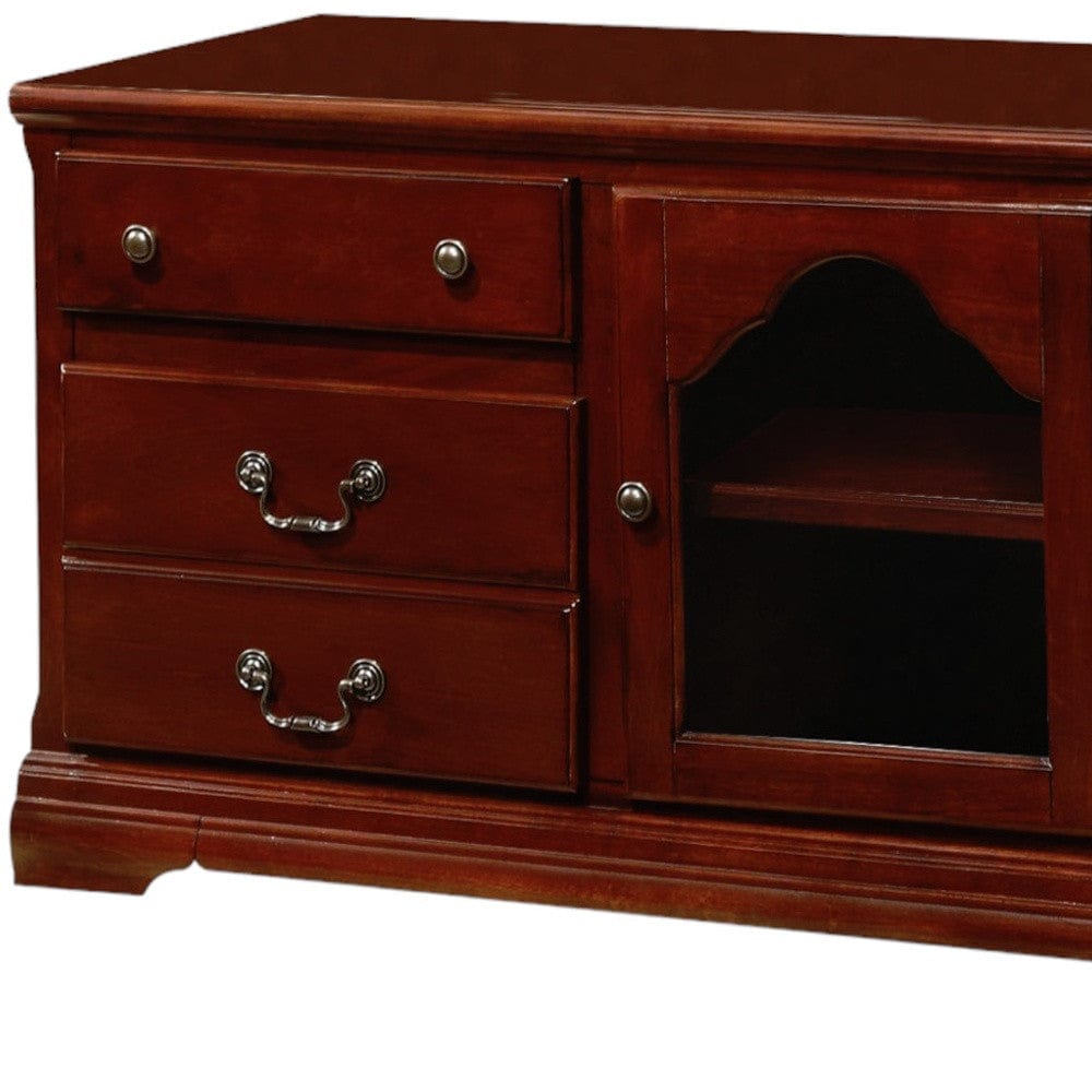 58" Brown Solid and Manufactured Wood TV Stand - Homeroots