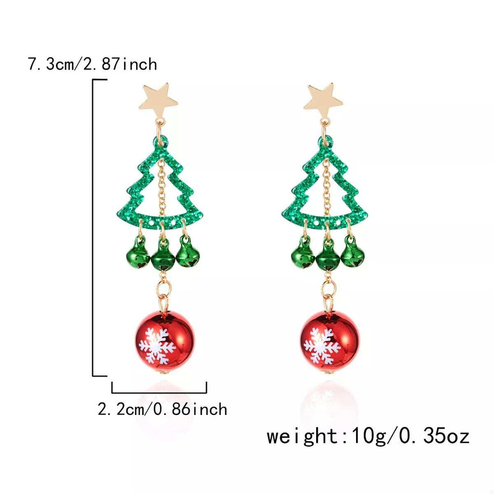 Christmas Tree Ball Drop Earrings - Trendsi - Flyclothing LLC