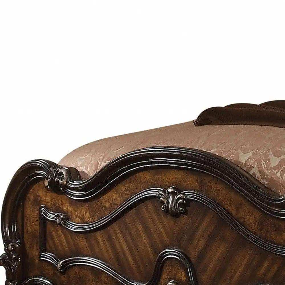 Dark Brown Solid Wood Bed Frame - Homeroots - Flyclothing LLC