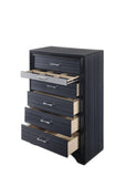 34" Black Solid Wood Six Drawer Chest - Homeroots