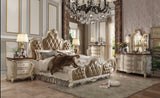 Pearl King Tufted Upholstered Faux Leather Bed Frame with Nailhead Trim - Homeroots - Flyclothing LLC