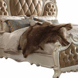 Pearl King Tufted Upholstered Faux Leather Bed Frame with Nailhead Trim - Homeroots - Flyclothing LLC