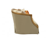 70" Tan And Gold Curved Loveseat and Toss Pillows - Homeroots - Flyclothing LLC