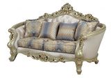 78" Gold Floral Loveseat and Toss Pillows - Homeroots