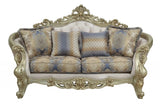 78" Gold Floral Loveseat and Toss Pillows - Homeroots