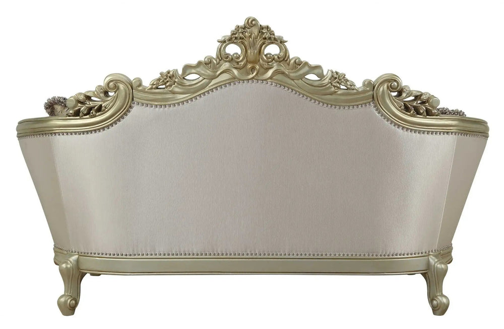 78" Gold Floral Loveseat and Toss Pillows - Homeroots