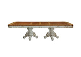 49" Brown And White Solid Wood Double Pedestal Base Dining Table - Homeroots - Flyclothing LLC