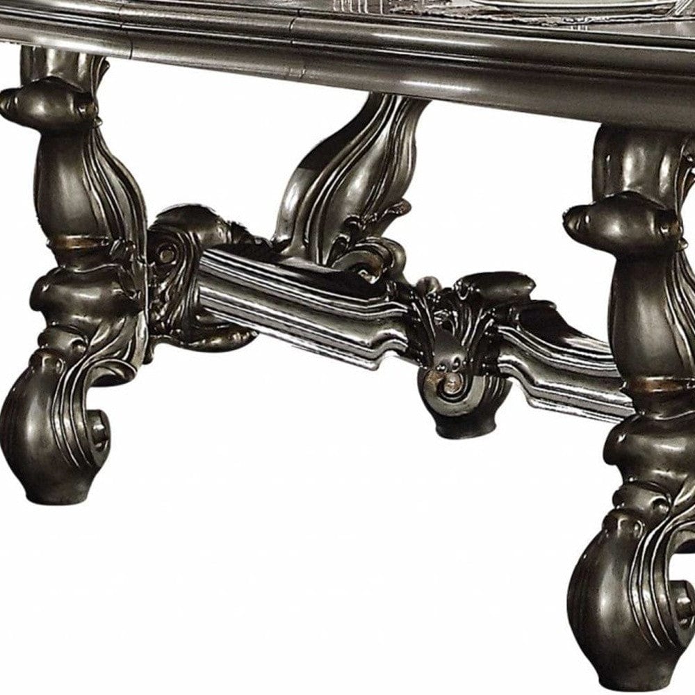 46" Platinum Solid Wood Trestle Base Dining Table - Homeroots - Flyclothing LLC