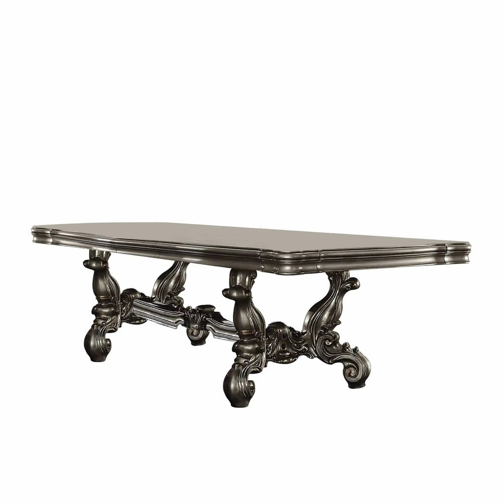 46" Platinum Solid Wood Trestle Base Dining Table - Homeroots - Flyclothing LLC