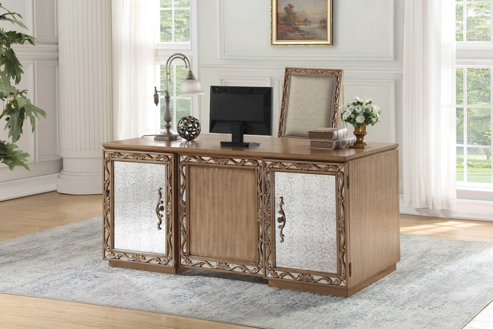 32" Brown Executive Desk With Two Cabinets - Homeroots - Flyclothing LLC