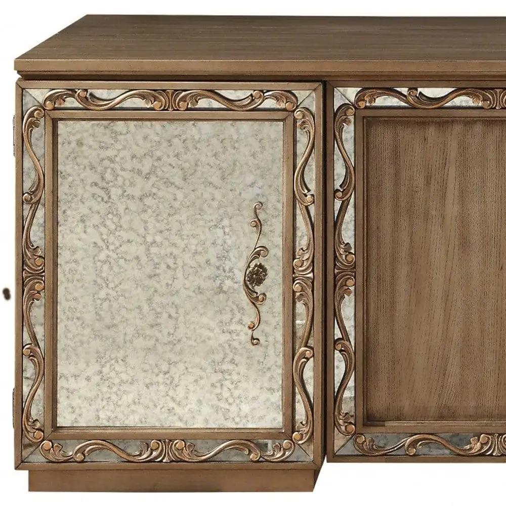 32" Brown Executive Desk With Two Cabinets - Homeroots - Flyclothing LLC