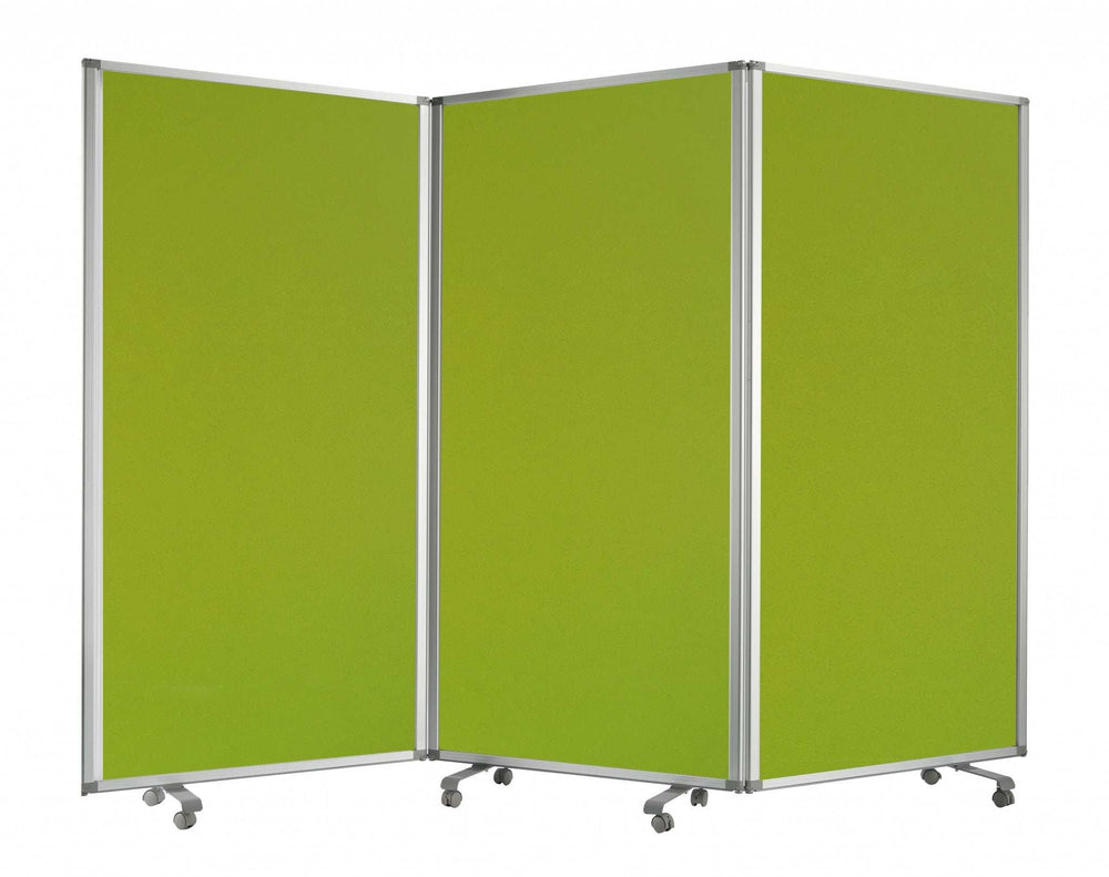 Green Rolling Three Panel Room Divider Screen - Homeroots - Flyclothing LLC