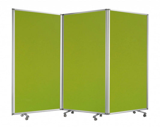 Green Rolling Three Panel Room Divider Screen - Homeroots - Flyclothing LLC