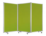 Green Rolling Three Panel Room Divider Screen - Homeroots - Flyclothing LLC