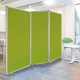 Green Rolling Three Panel Room Divider Screen - Homeroots - Flyclothing LLC