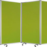 Green Rolling Three Panel Room Divider Screen - Homeroots - Flyclothing LLC
