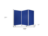 106 X 1 X 71 Blue Metal And Fabric - Screen - Homeroots - Flyclothing LLC