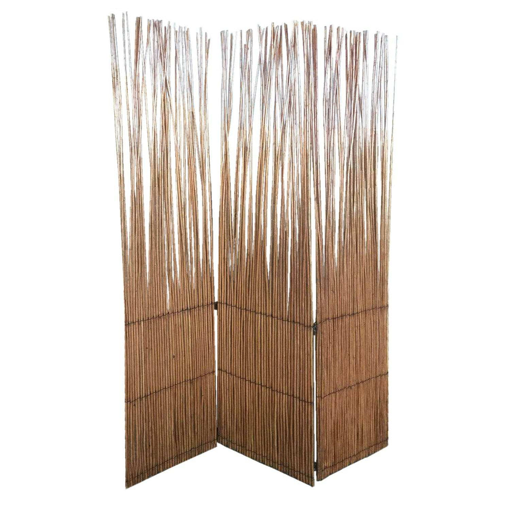Three Panel Natural Willow Room Divider Screen - Homeroots - Flyclothing LLC