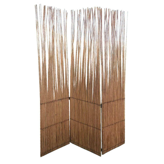 Three Panel Natural Willow Room Divider Screen - Homeroots - Flyclothing LLC
