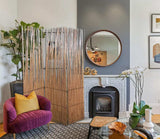 Three Panel Natural Willow Room Divider Screen - Homeroots - Flyclothing LLC