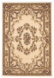 8' X 11' Ivory Machine Woven Hand Carved Floral Medallion Indoor Area Rug - Homeroots - Flyclothing LLC
