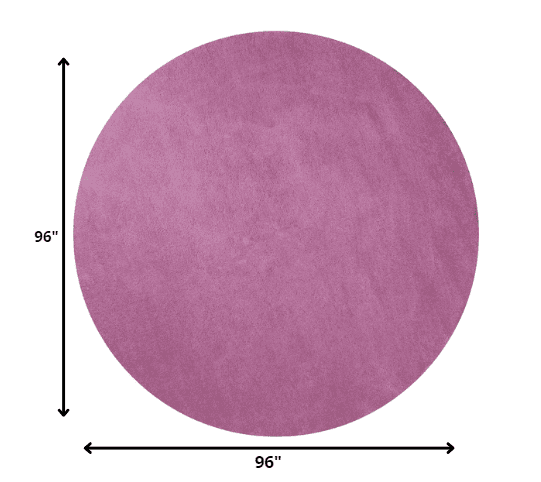 8' Hot Pink Round Indoor Shag Rug - Homeroots - Flyclothing LLC