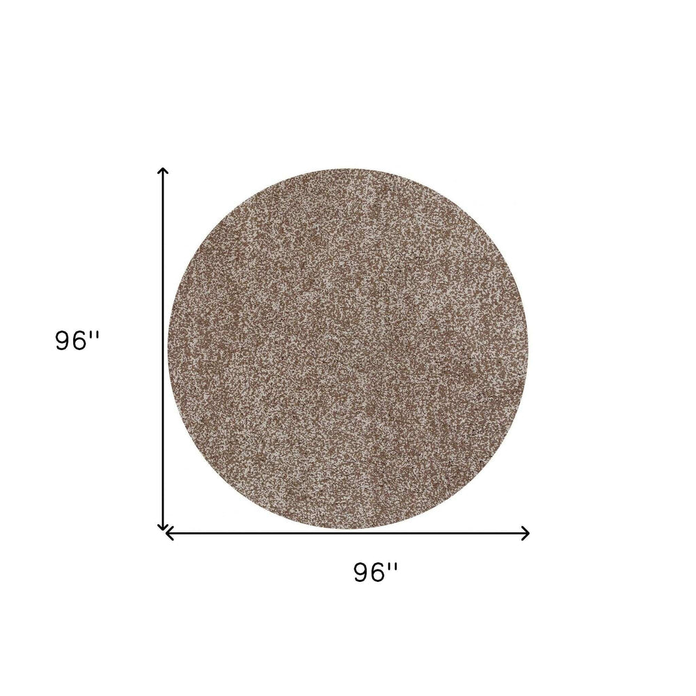 8' Beige Heather Round Indoor Shag Rug - Homeroots - Flyclothing LLC