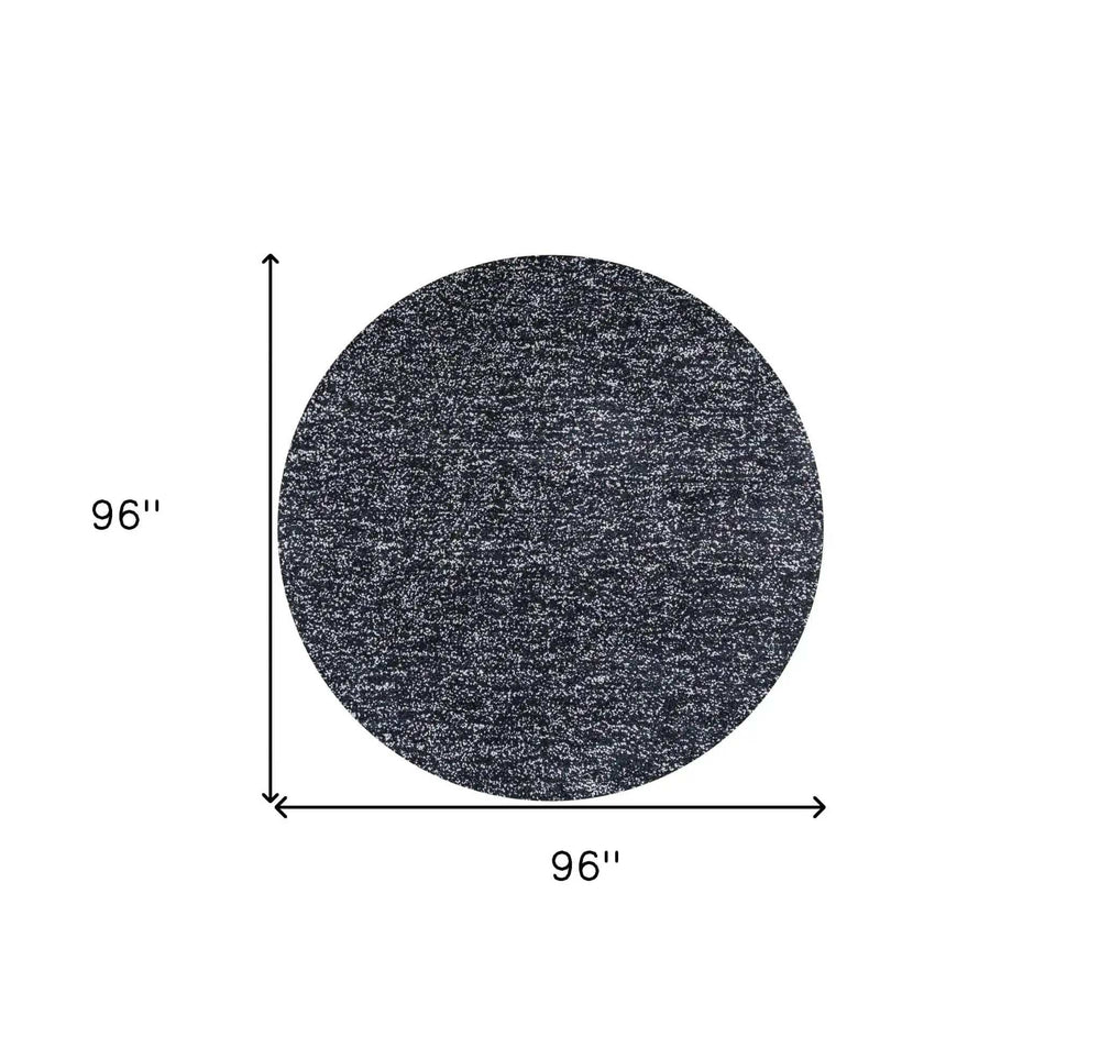 8' Black Heather Round Indoor Shag Rug - Homeroots - Flyclothing LLC