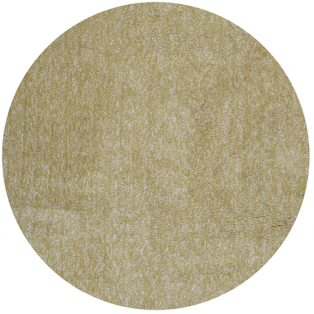 8' Round Polyester Yellow Heather Area Rug - Homeroots - Flyclothing LLC