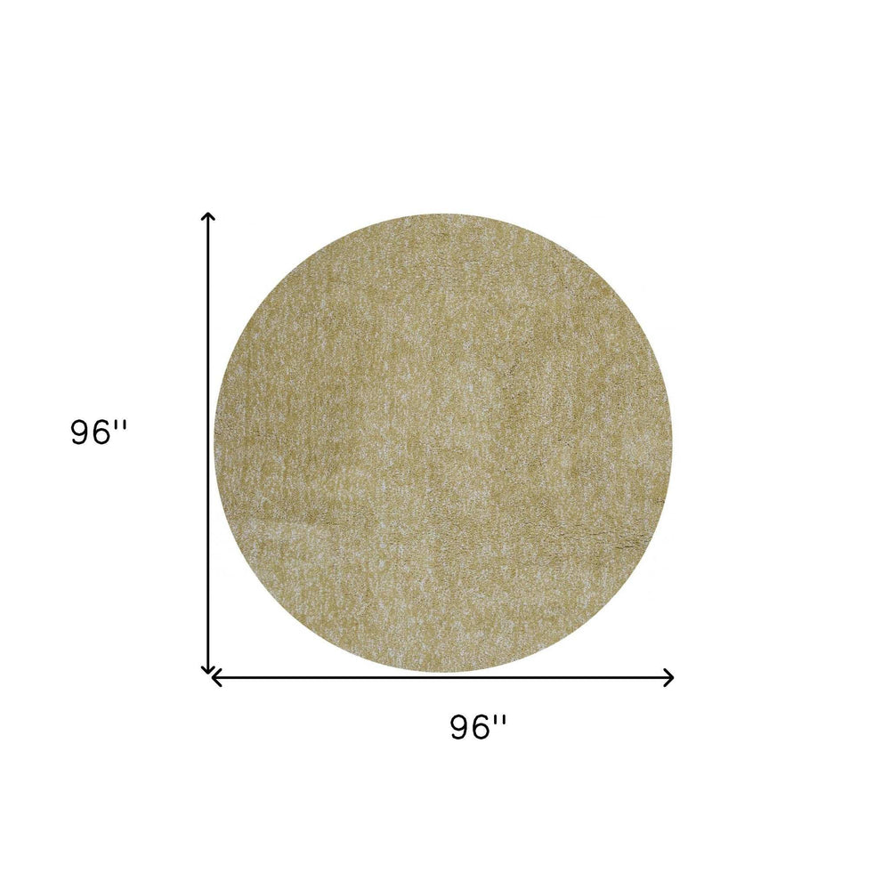8' Round Polyester Yellow Heather Area Rug - Homeroots - Flyclothing LLC