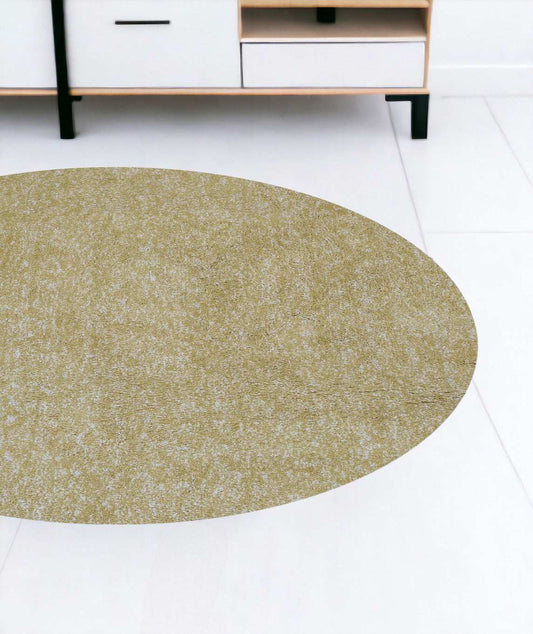 8' Round Polyester Yellow Heather Area Rug - Homeroots - Flyclothing LLC