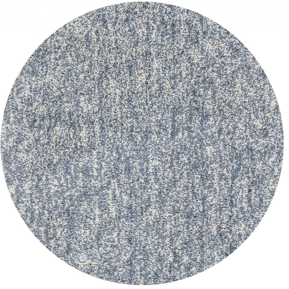 8' Slate Grey Heather Round Indoor Shag Rug - Homeroots - Flyclothing LLC