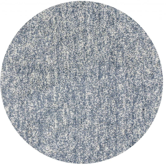 8' Slate Grey Heather Round Indoor Shag Rug - Homeroots - Flyclothing LLC