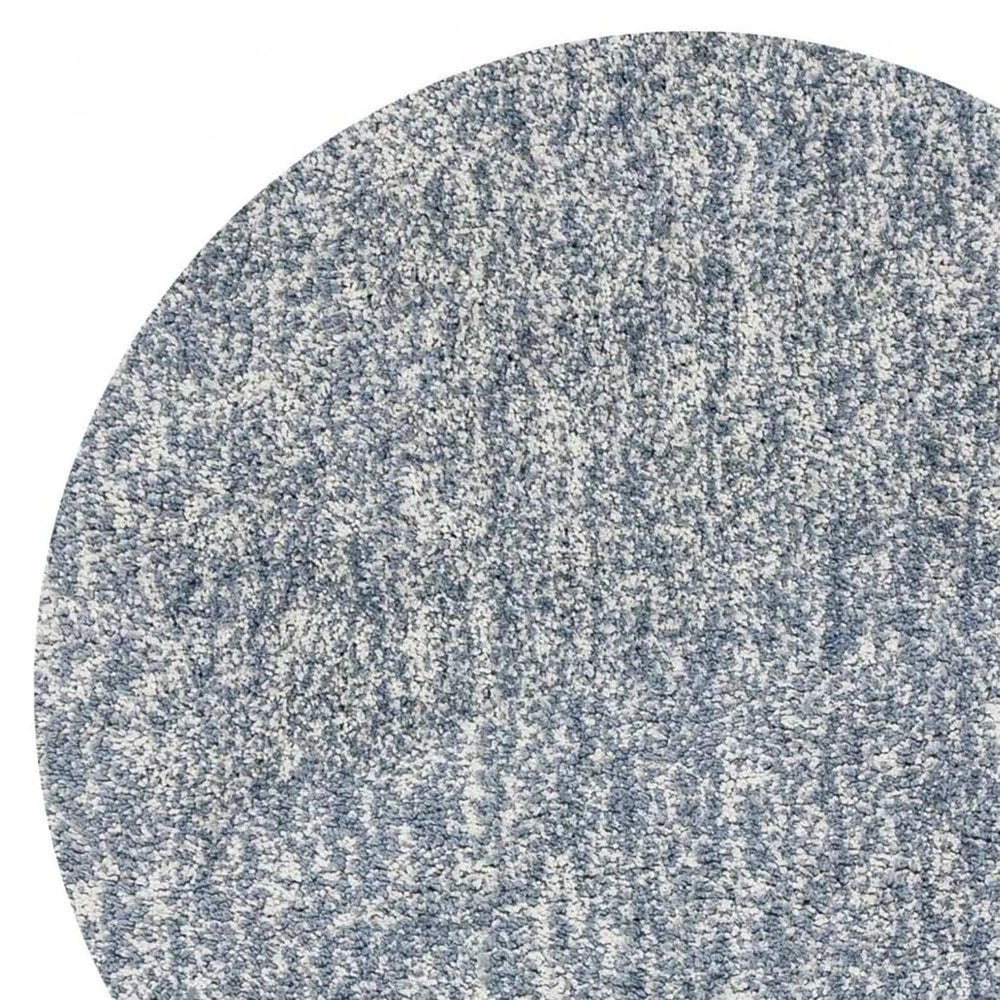 8' Slate Grey Heather Round Indoor Shag Rug - Homeroots - Flyclothing LLC