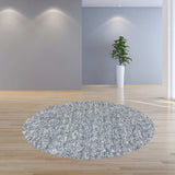 8' Slate Grey Heather Round Indoor Shag Rug - Homeroots - Flyclothing LLC