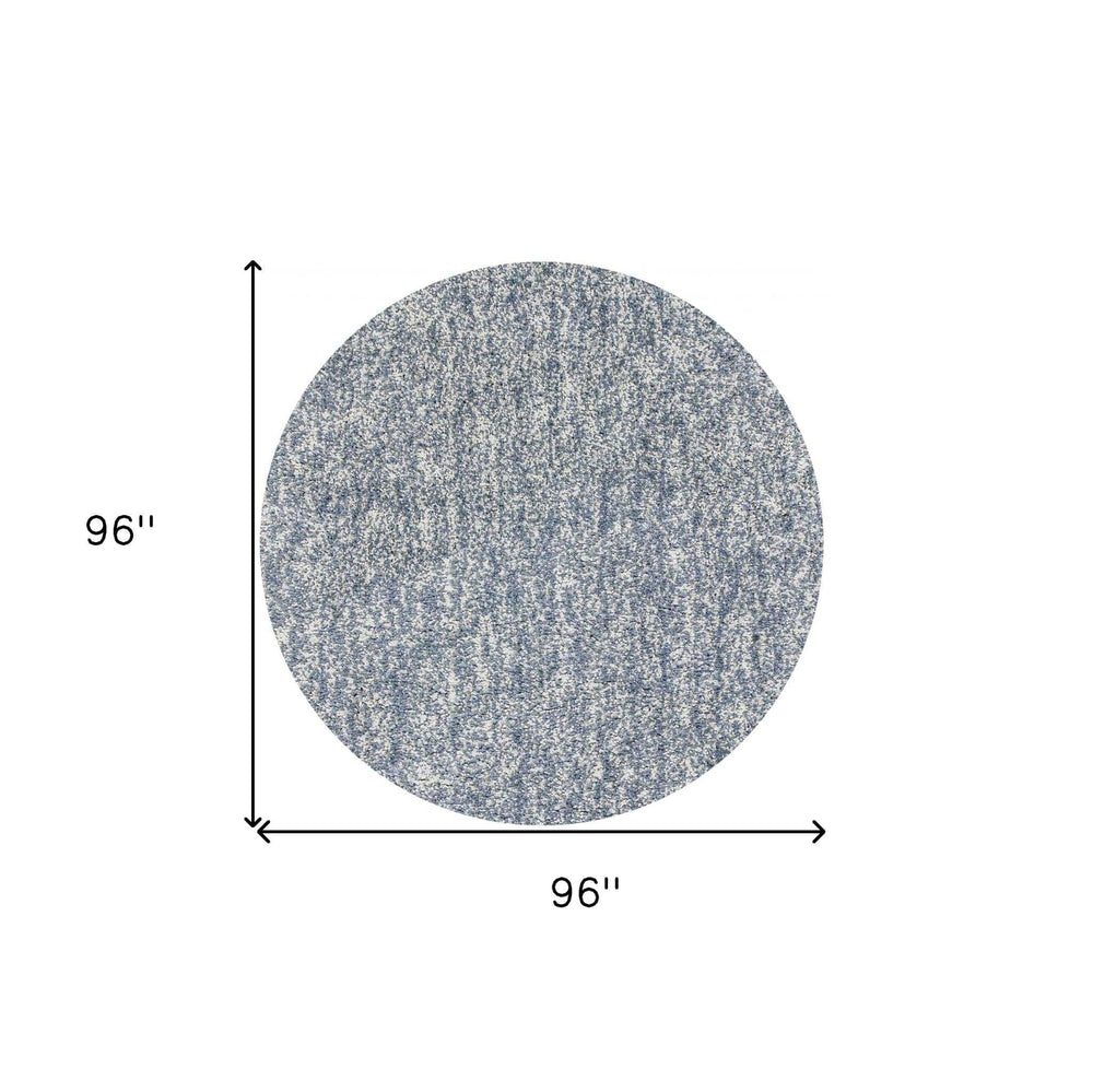 8' Slate Grey Heather Round Indoor Shag Rug - Homeroots - Flyclothing LLC