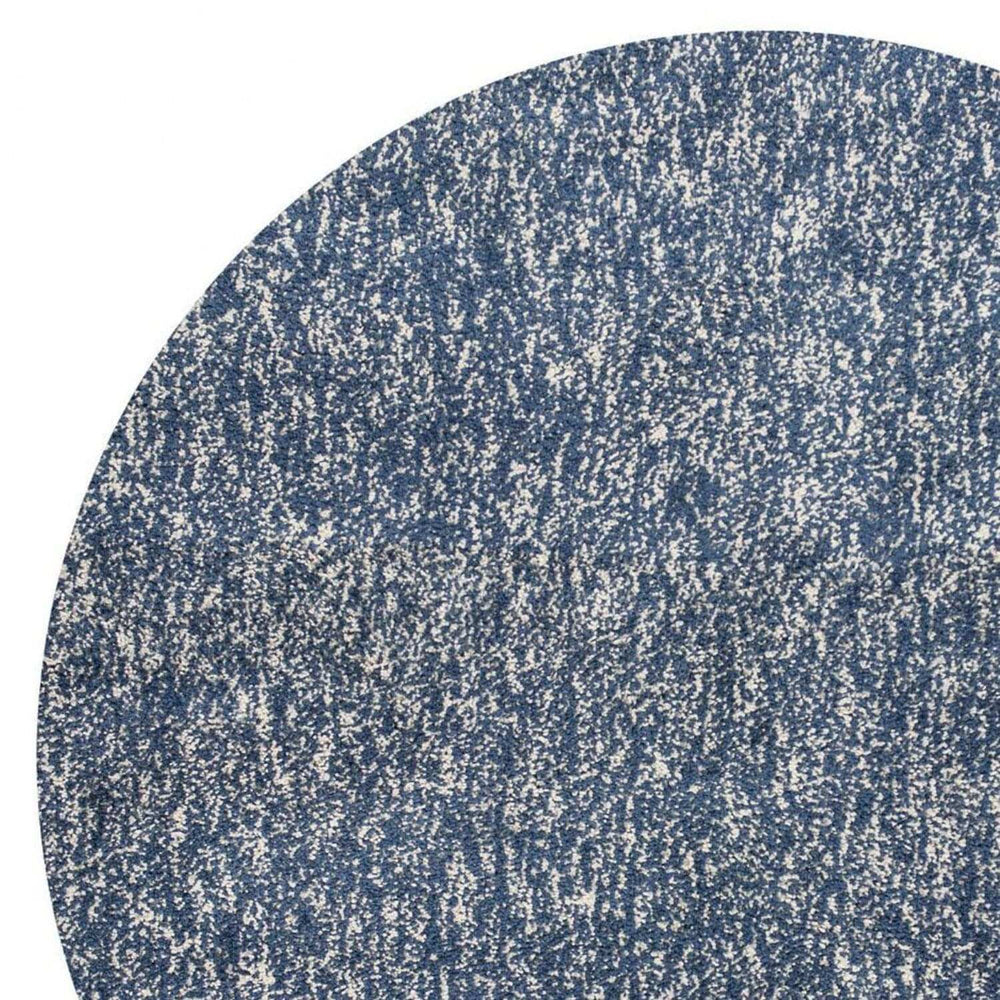 8' Indigo Ivory Heather Round Indoor Shag Rug - Homeroots - Flyclothing LLC