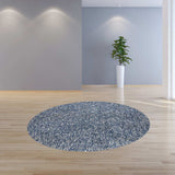 8' Indigo Ivory Heather Round Indoor Shag Rug - Homeroots - Flyclothing LLC