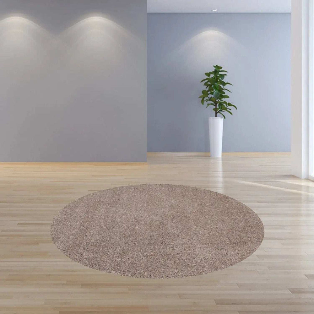 8' Beige Round Indoor Shag Rug - Homeroots - Flyclothing LLC