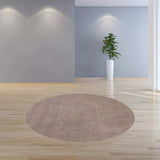 8' Beige Round Indoor Shag Rug - Homeroots - Flyclothing LLC