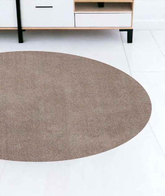 8' Beige Round Indoor Shag Rug - Homeroots - Flyclothing LLC