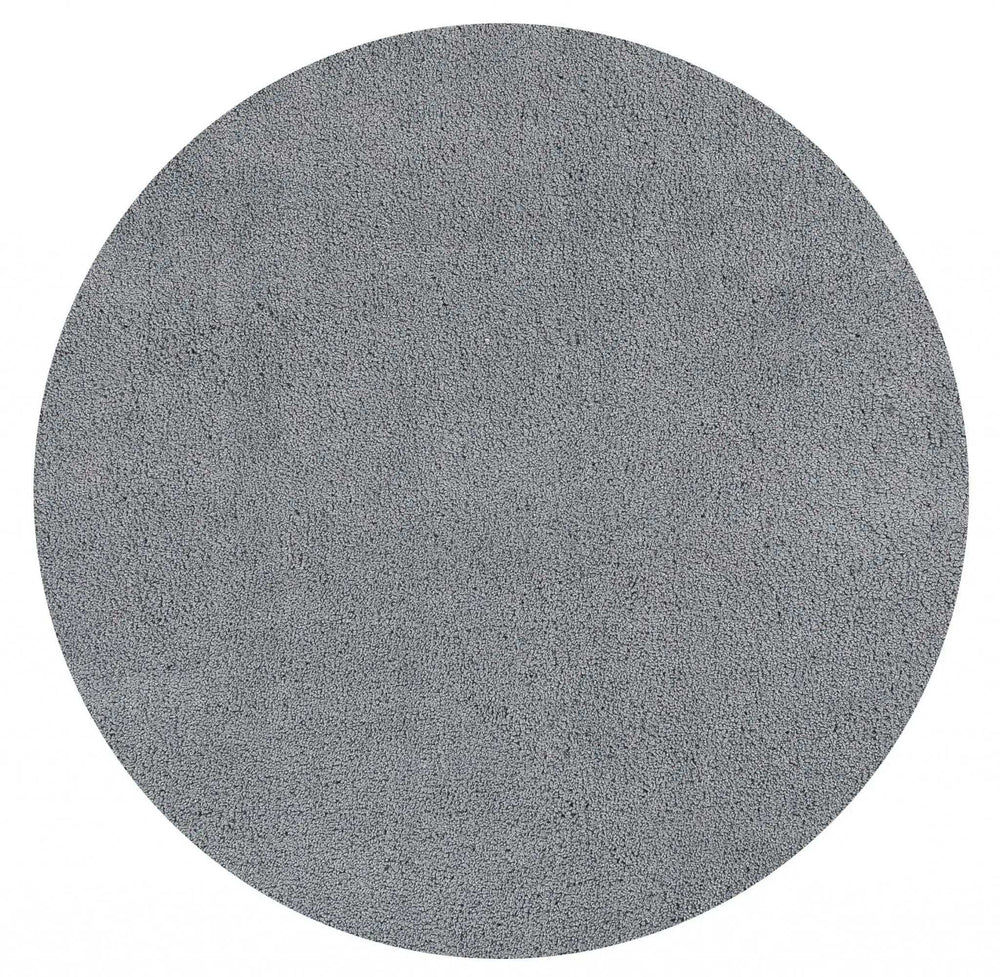 8' Round Polyester Grey Area Rug - Homeroots - Flyclothing LLC