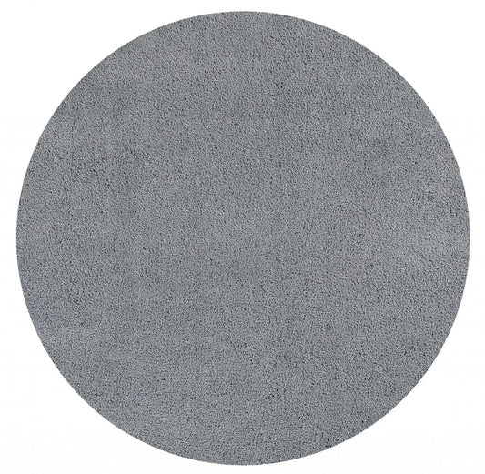 8' Round Polyester Grey Area Rug - Homeroots - Flyclothing LLC