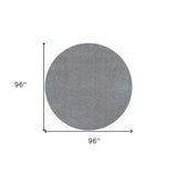 8' Round Polyester Grey Area Rug - Homeroots - Flyclothing LLC