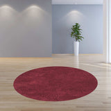 8' Red Round Indoor Shag Rug - Homeroots - Flyclothing LLC