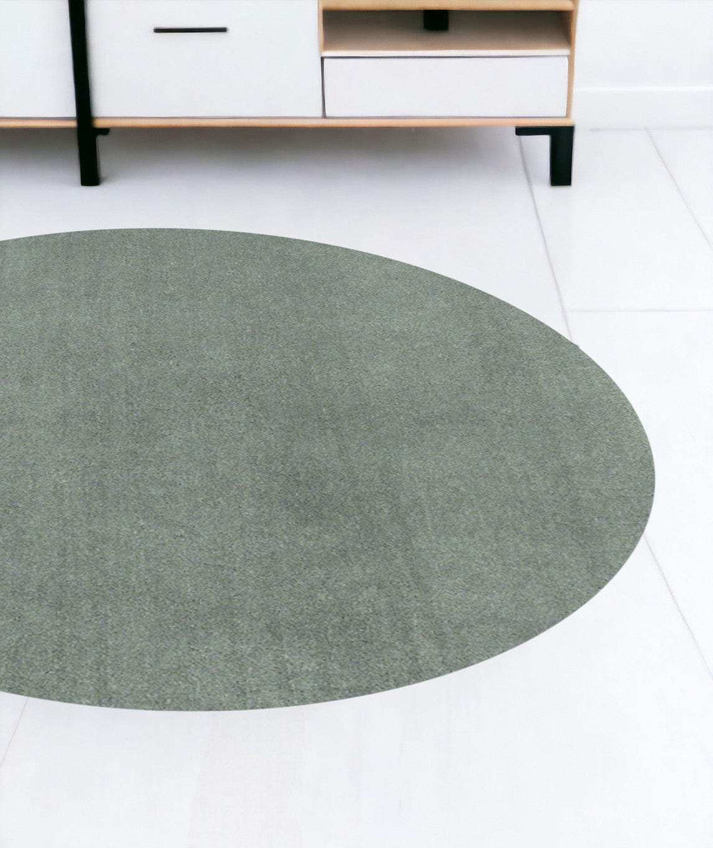 8' Round Polyester Slate Area Rug - Homeroots - Flyclothing LLC